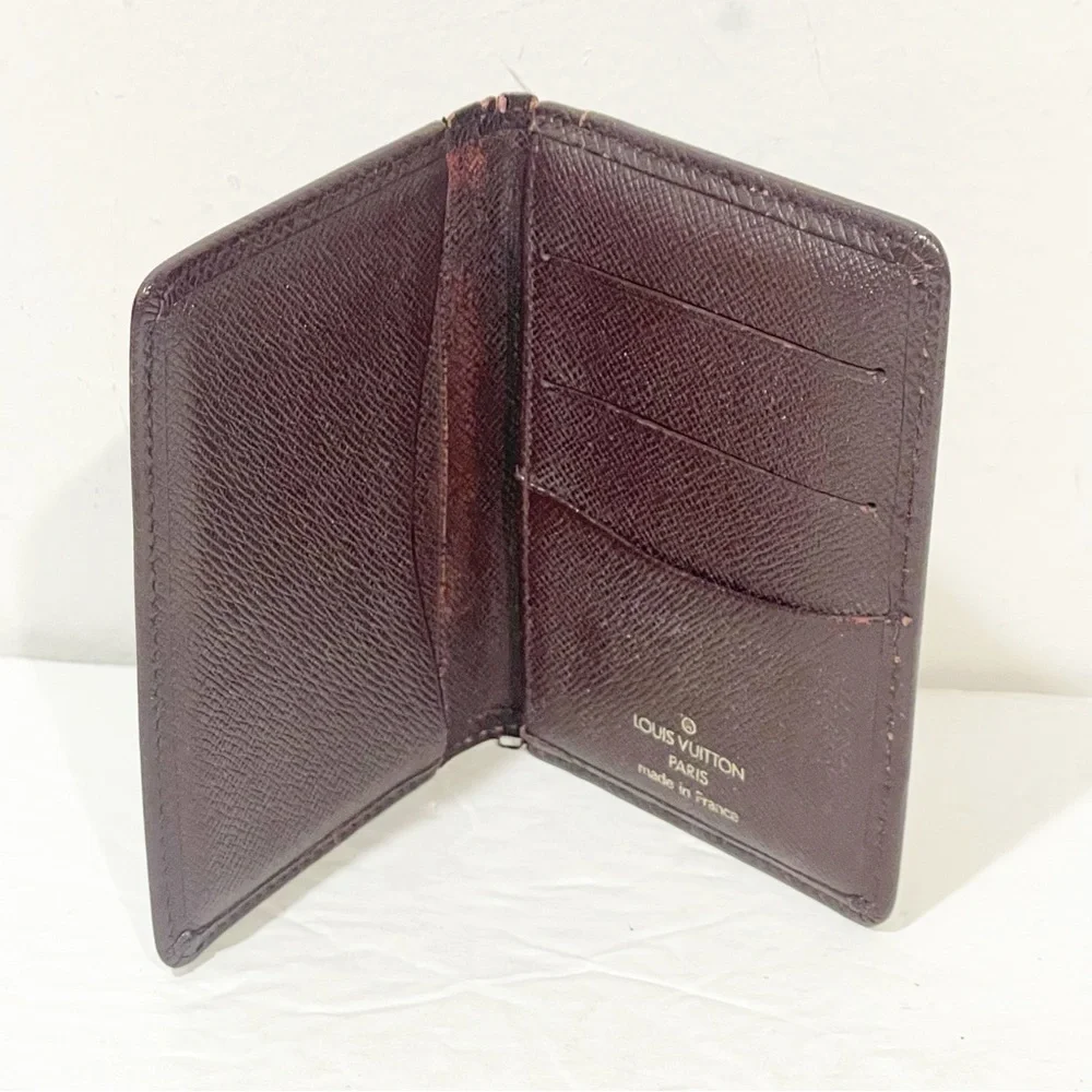 Louis Vuitton Bordeaux Taiga Leather‎ Card Bifold Wallet Pocket Organizer